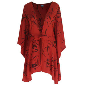 Plus Size Tunic Cardigan with Kimono Sleeve
